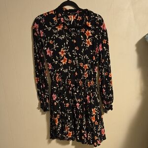 Free People Black Floral Dress